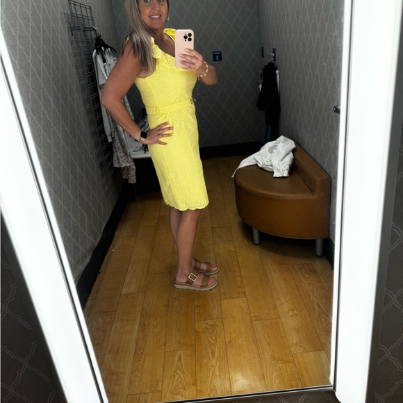 NWT Lilly Pulitzer Ryann Eyelet Dress Bright Yellow Size 10 - Picture 2 of 7